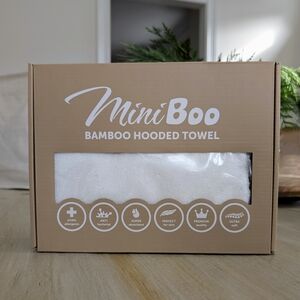 MiniBoo Bamboo Hooded Towel - White